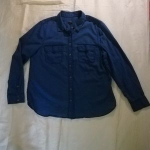 Talbots button-up Chambray cotton shirt size L